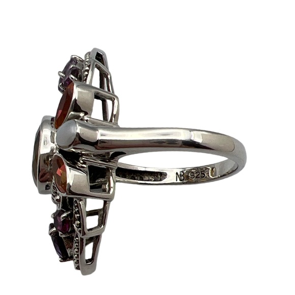 🌟NICKY BUTLER 925 Sterling Silver Citrine Multi Gem ONE OF A KIND Ring Size 8.5 - Picture 10 of 12
